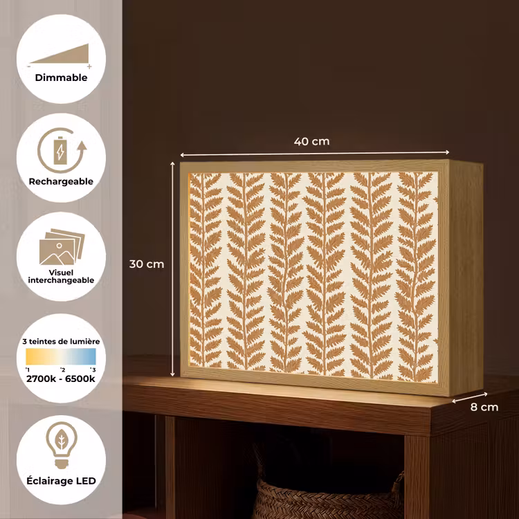 Lightbox - Applique-Murale - Texture - Feuilles - Ocre — 9