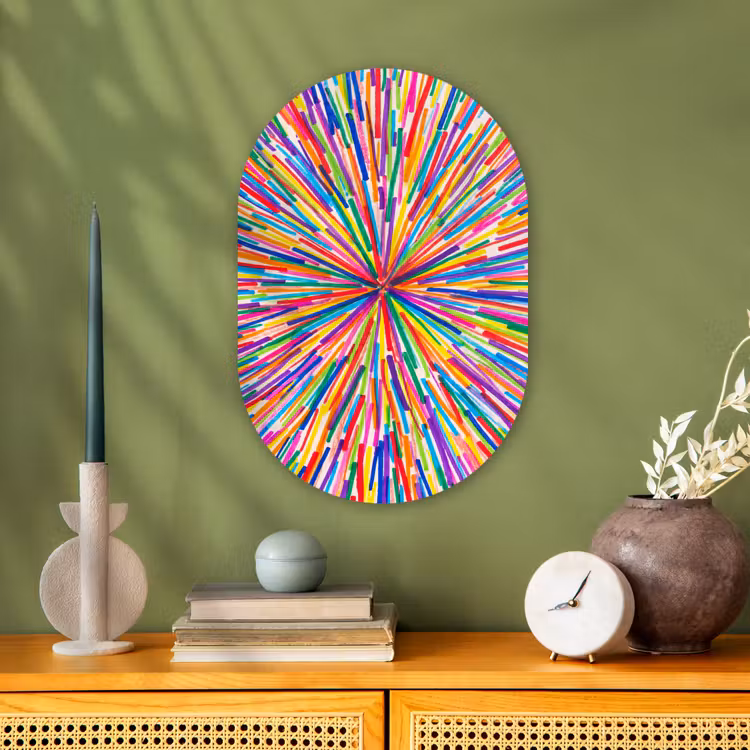 Murale ovale - Forex - Lignes - Coloré - Abstrait — 2