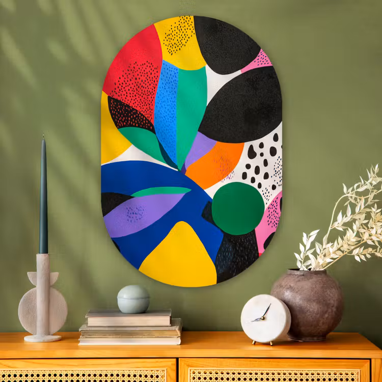 Murale ovale - Plexiglas - Formes - Points - Coloré — 2