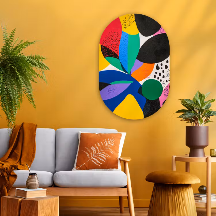 Murale ovale - Plexiglas - Formes - Points - Coloré — 3