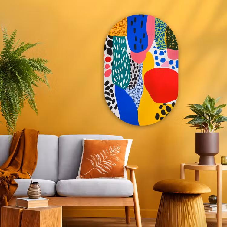 Murale ovale - Plexiglas - Points - Formes - Moderne - Couleurs — 3