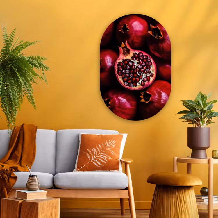 Murale ovale - Plexiglas - Grenade - Rouge - Fruit — 3
