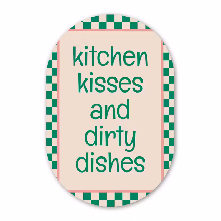 Murale ovale - Plexiglas - Devis - Vert - Bloqué - Cuisine — 1
