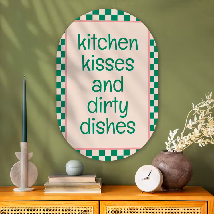 Murale ovale - Plexiglas - Devis - Vert - Bloqué - Cuisine — 2