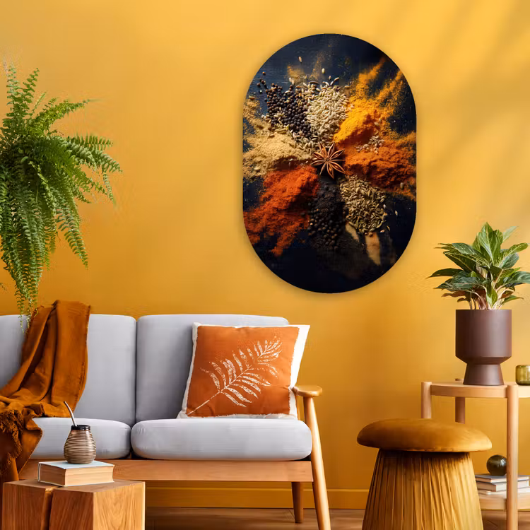 Murale ovale - Plexiglas - Épices - Explosion - Orange — 3