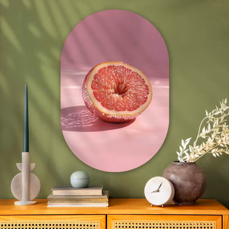 Murale ovale - Plexiglas - Pamplemousse - Rose - Disco - Brillant — 2