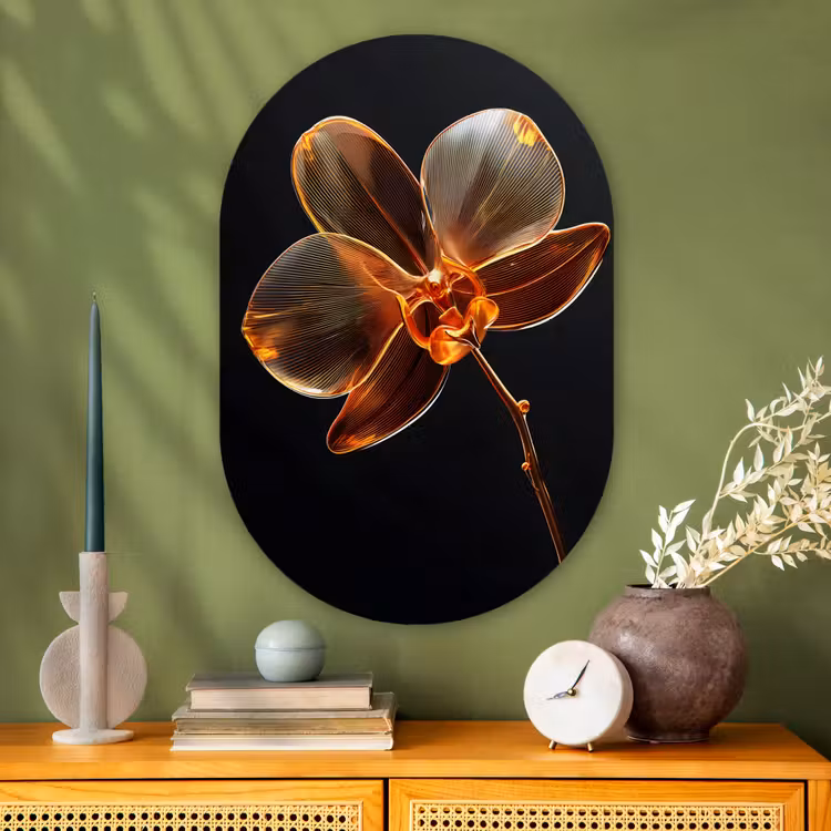 Murale ovale - Plexiglas - Orchidée - Transparent - Fleur — 2