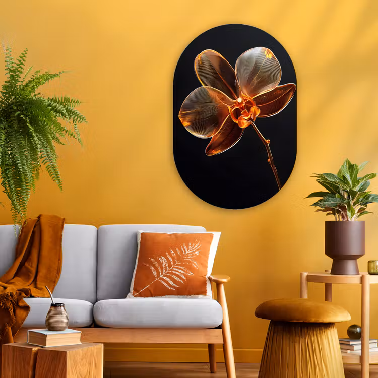 Murale ovale - Plexiglas - Orchidée - Transparent - Fleur — 3