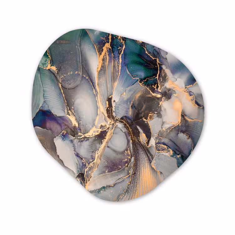 Forme organique - Forex - Or - Bleu - Marbre — 1