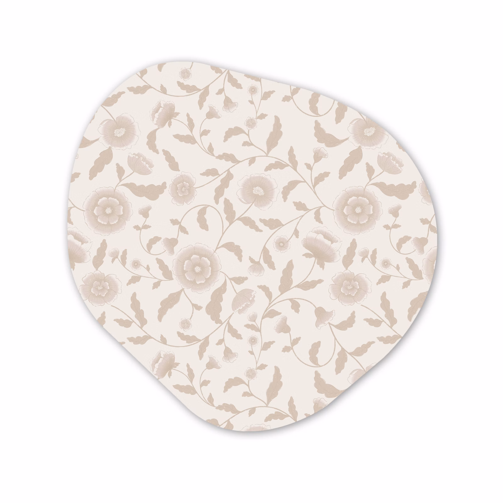 Forme organique - Forex - Orné - Fleurs - Beige — 1