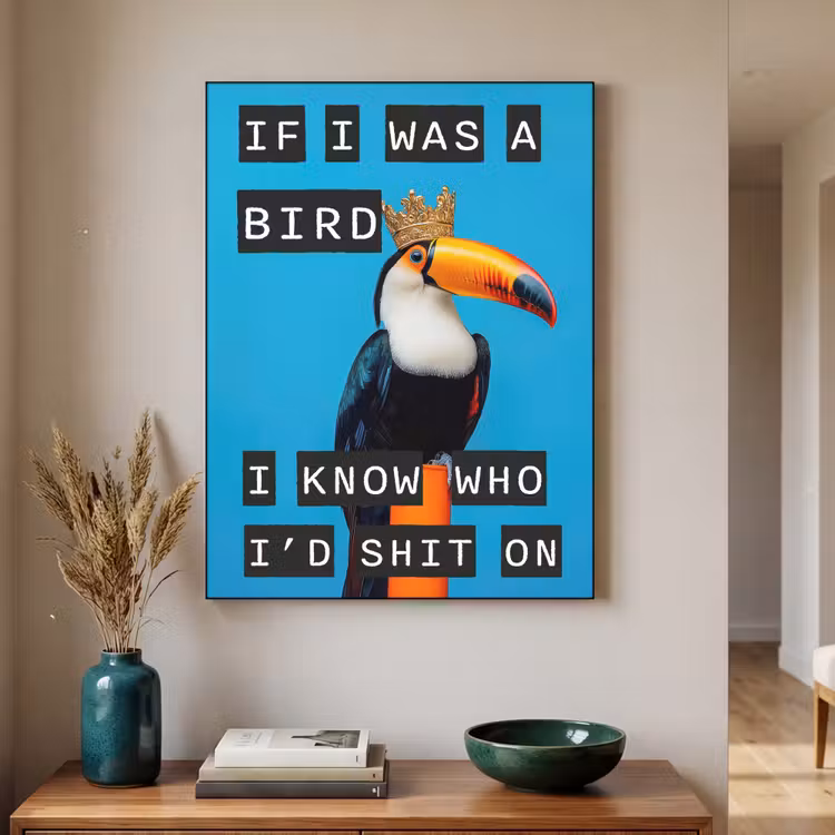 Art Frame - Oiseau - Toucan - Bleu - Citations — 2