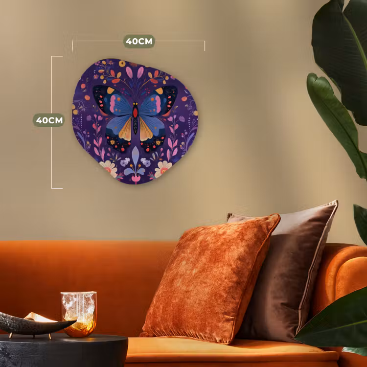 Forme organique - Forex - Orné - Fleurs - Papillon - Violet — 4