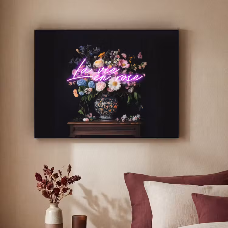 Art Frame - Néon - Vase - Fleurs — 2