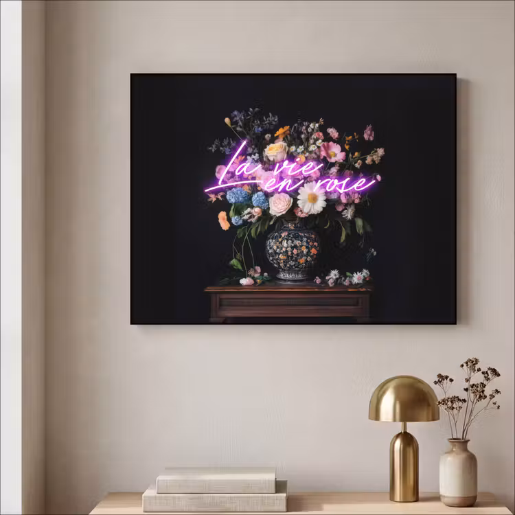 Art Frame - Néon - Vase - Fleurs — 3