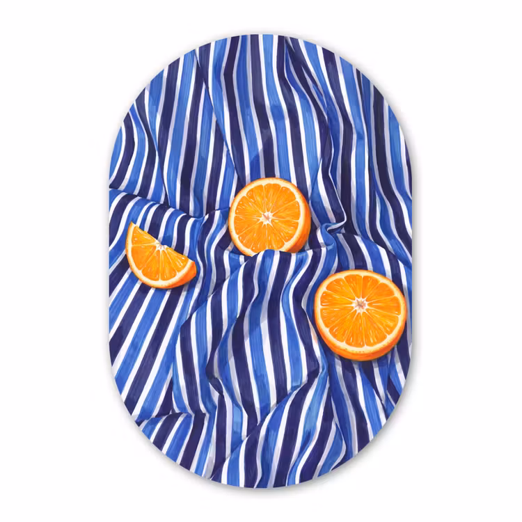 Ovale murale en aluminium - Plexiglas - Alimentation - Fruits - Orange — 1
