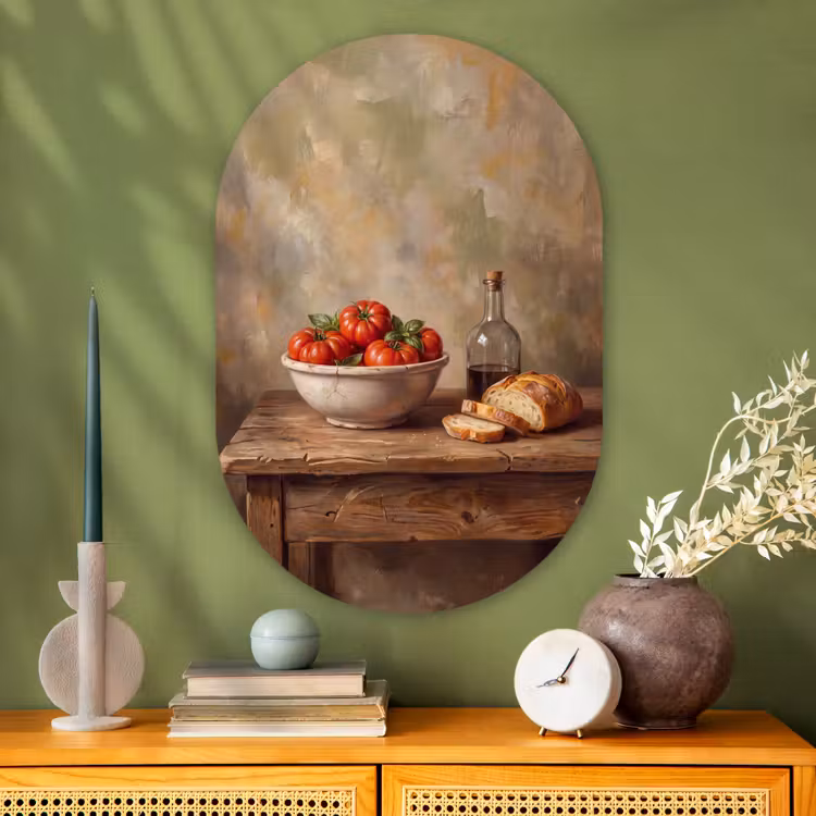 Murale ovale - Plexiglas - Tomates - Salade - Repas — 2