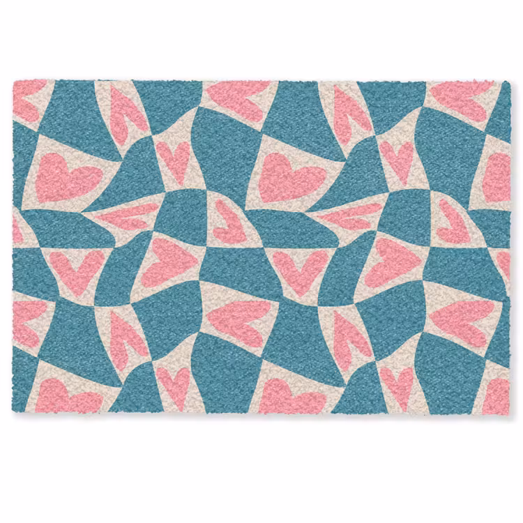 Paillasson – Bleu - Patchs - Coeurs — 1