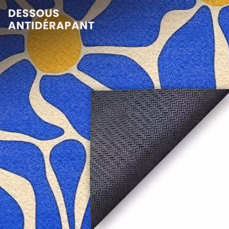 Paillasson – Abstrait - Fleur - Bleu — 7