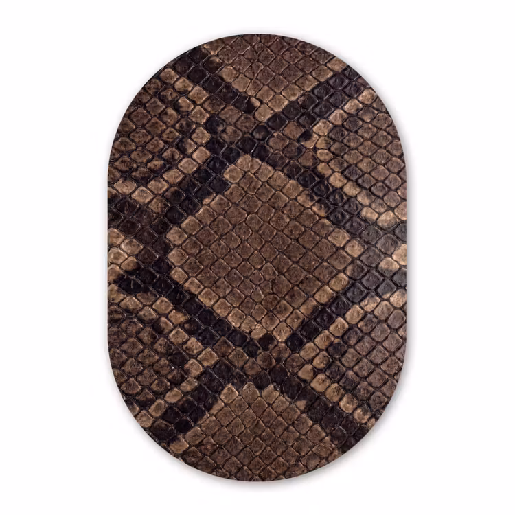 Décoration murale ovale en aluminium - Python - Écailles - Bronze — 1