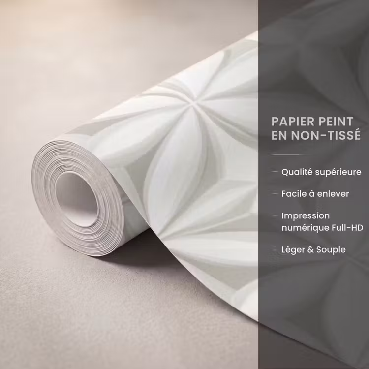 Papier peint - Abstrait - Texture - Gris - Blanc — 3