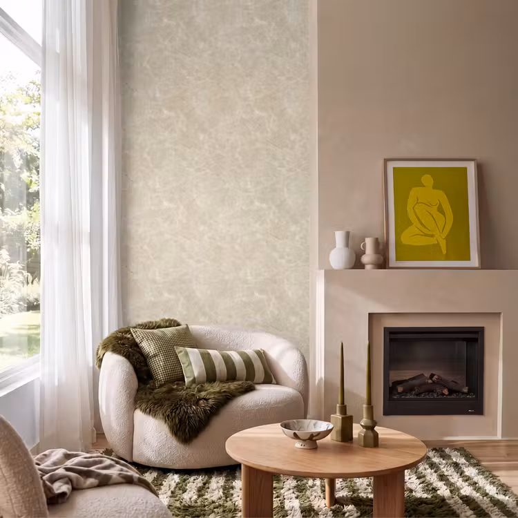 Papier peint - Beige clair - Marbre - Veines de diffusion — 1