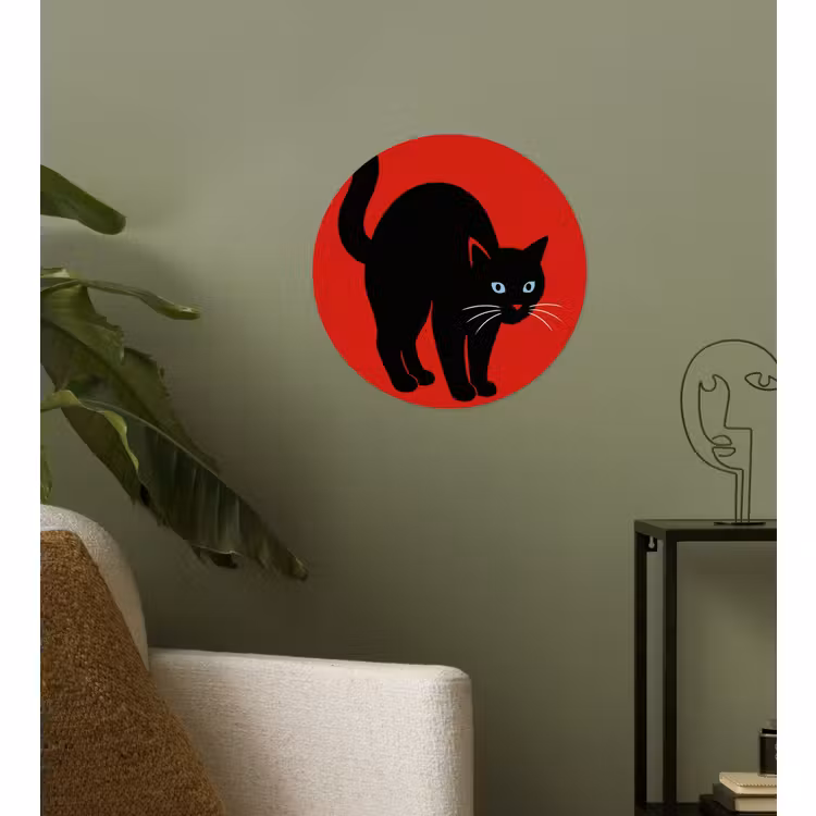 Papier peint rond - Chat - Noir - Queue — 3