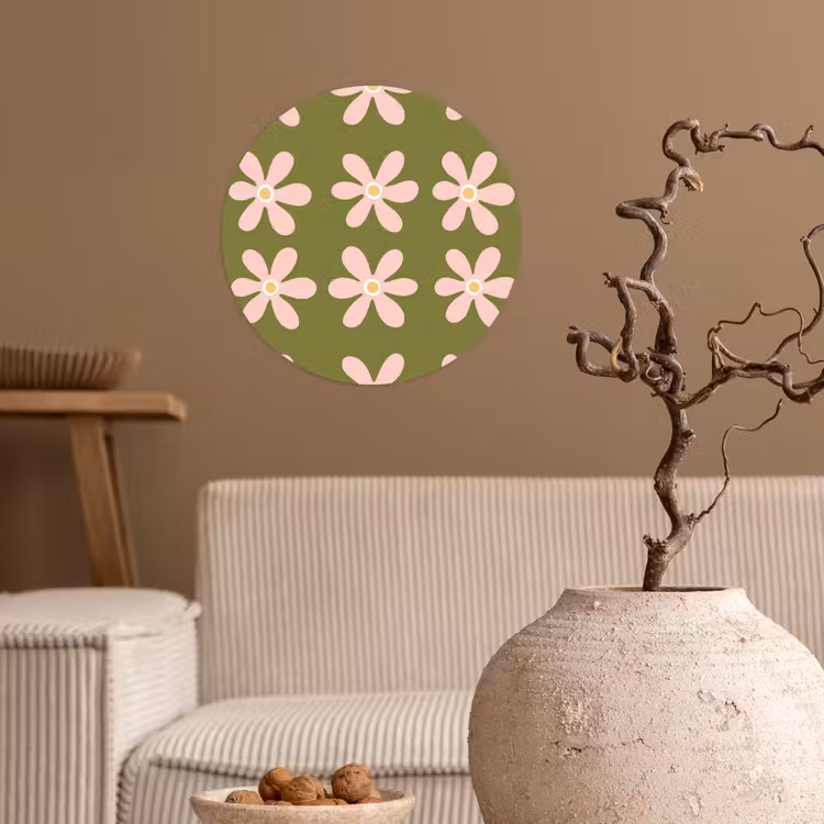 Papier peint rond - Fleur - Moderne - Vert — 2