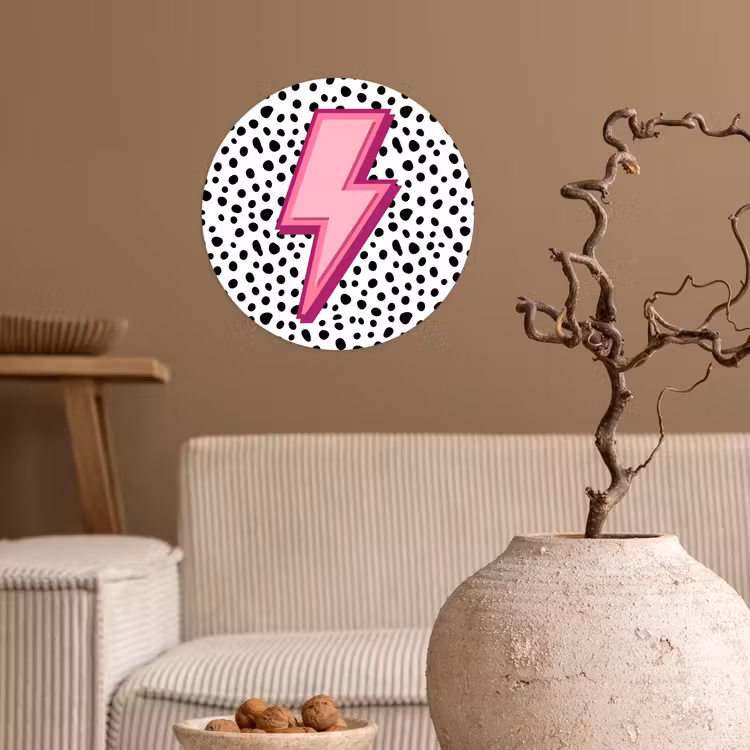 Papier peint rond - Éclair - Rose - Points — 2