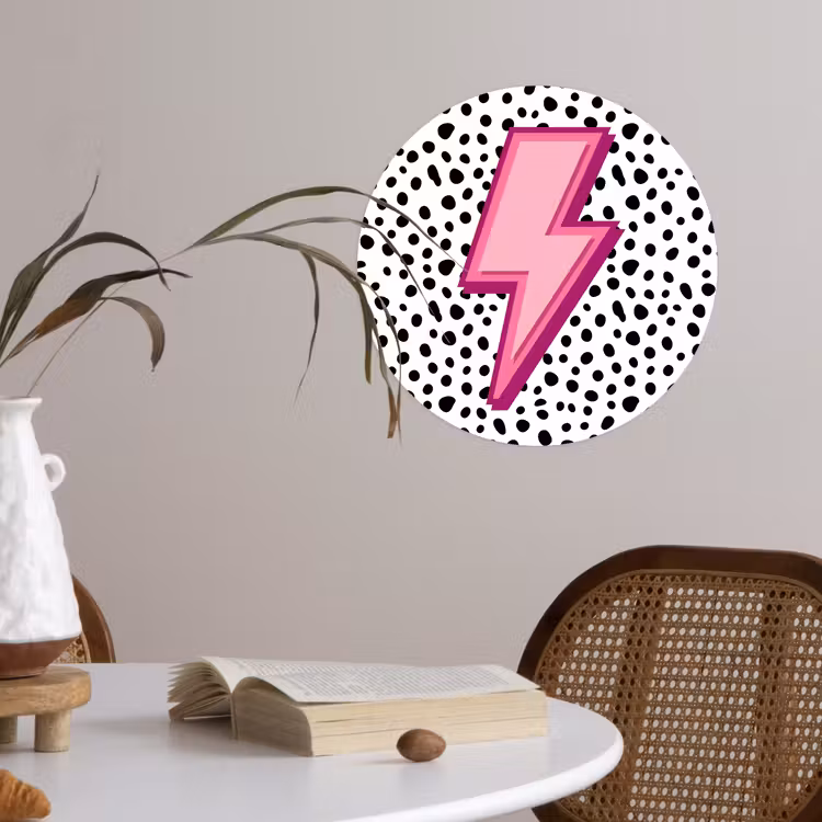 Papier peint rond - Éclair - Rose - Points — 4
