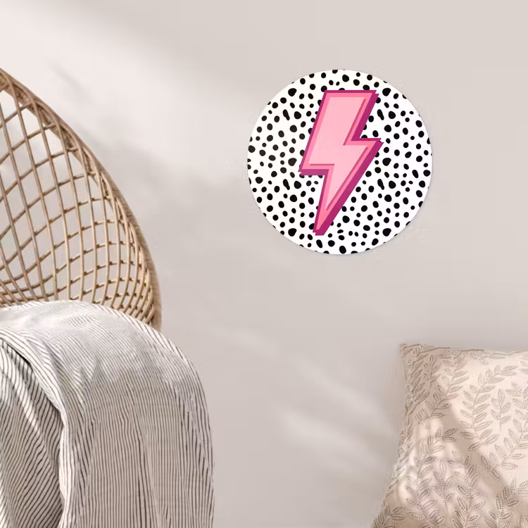 Papier peint rond - Éclair - Rose - Points — 5