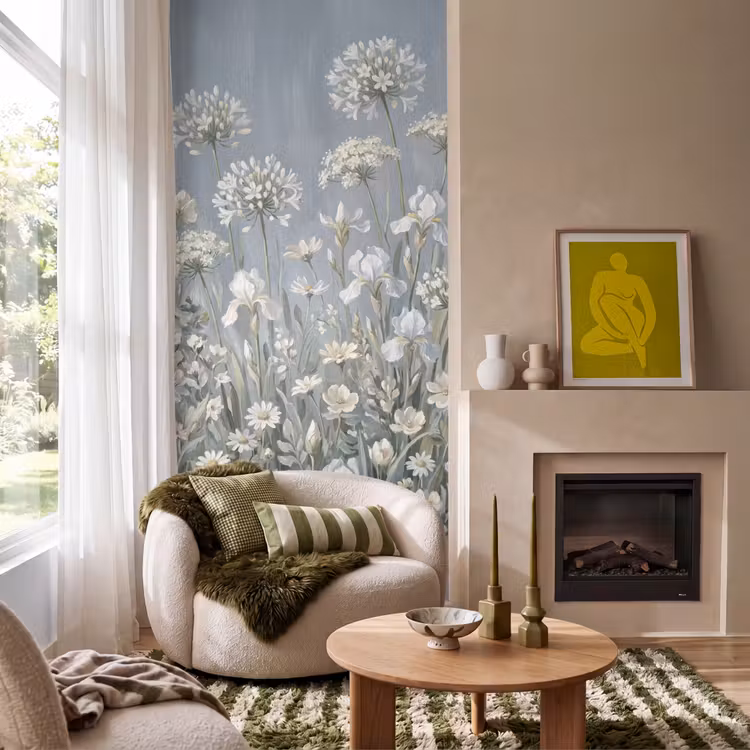 Papier peint - Fleurs - Botanique - Bleu — 1