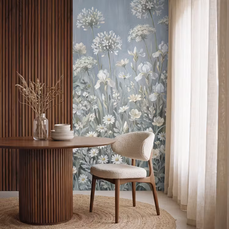 Papier peint - Fleurs - Botanique - Bleu — 4