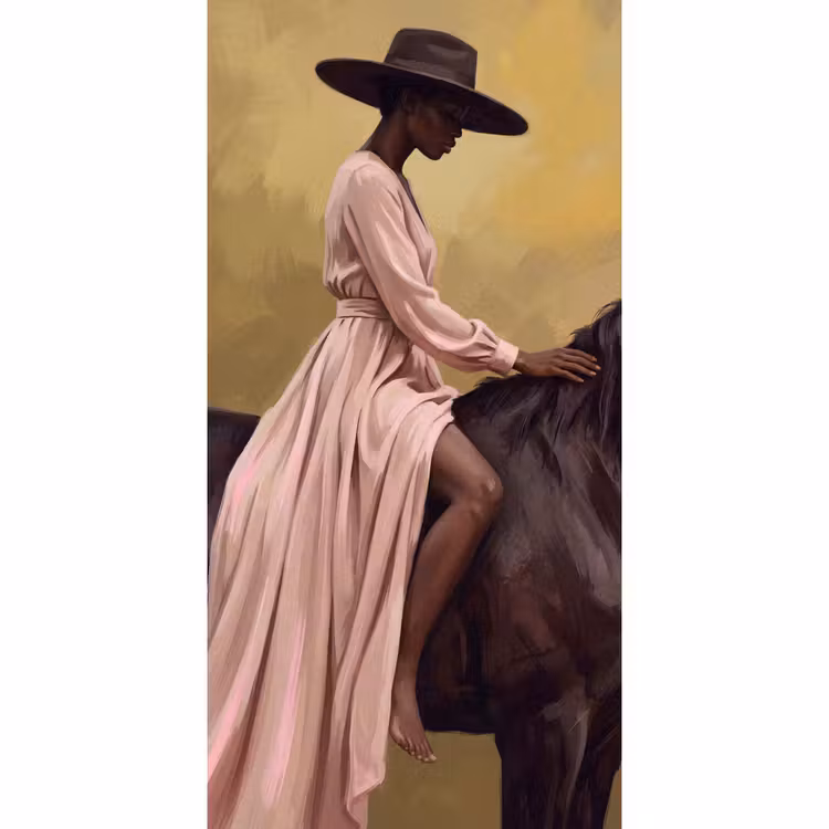 Papier peint - Cheval - Classique - Ocre — 2
