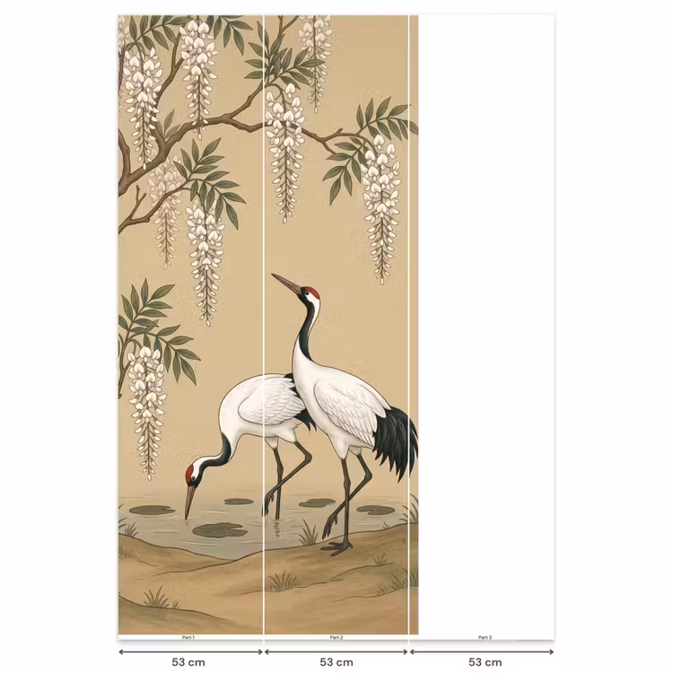 Papier peint - Grue - Eau - Beige — 6