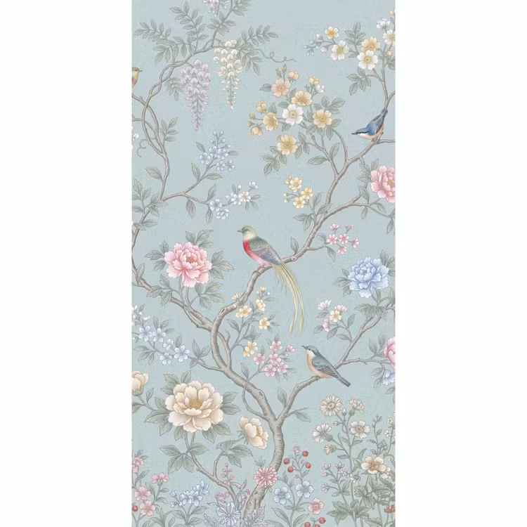 Papier peint - Oiseau - Fleurs - Coloré — 2