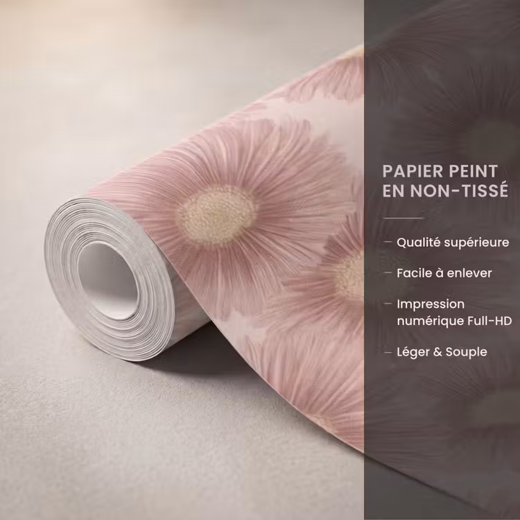 Papier peint - Gerbera - Fleurs - Rose — 3
