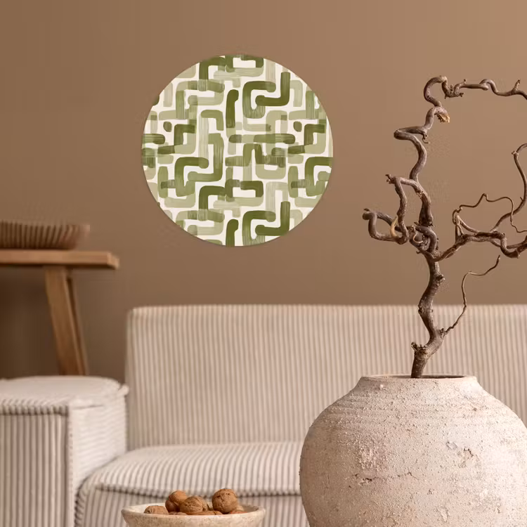 Papier peint rond - Moderne - Graphique - Vert — 2