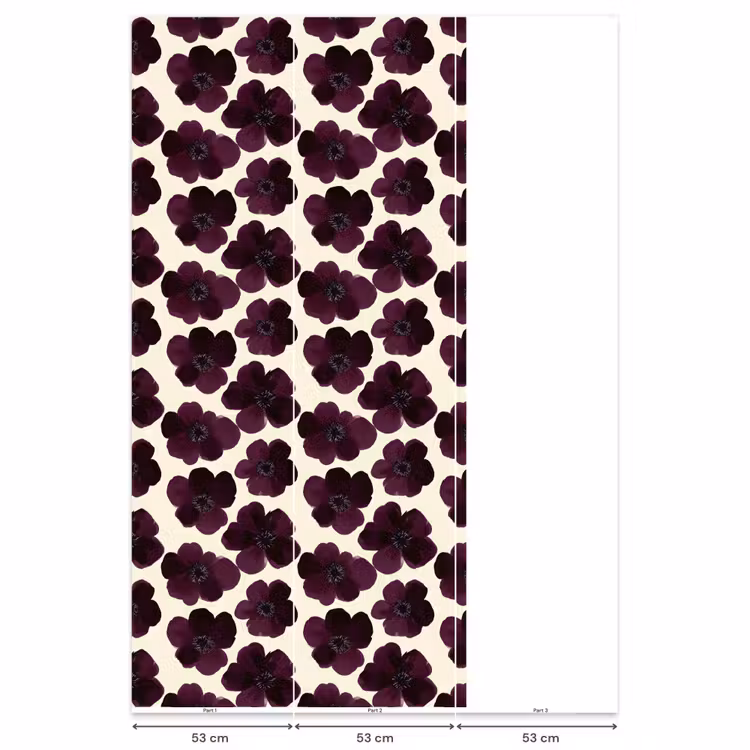 Papier peint - Fleurs - Aquarelle - Violet — 6