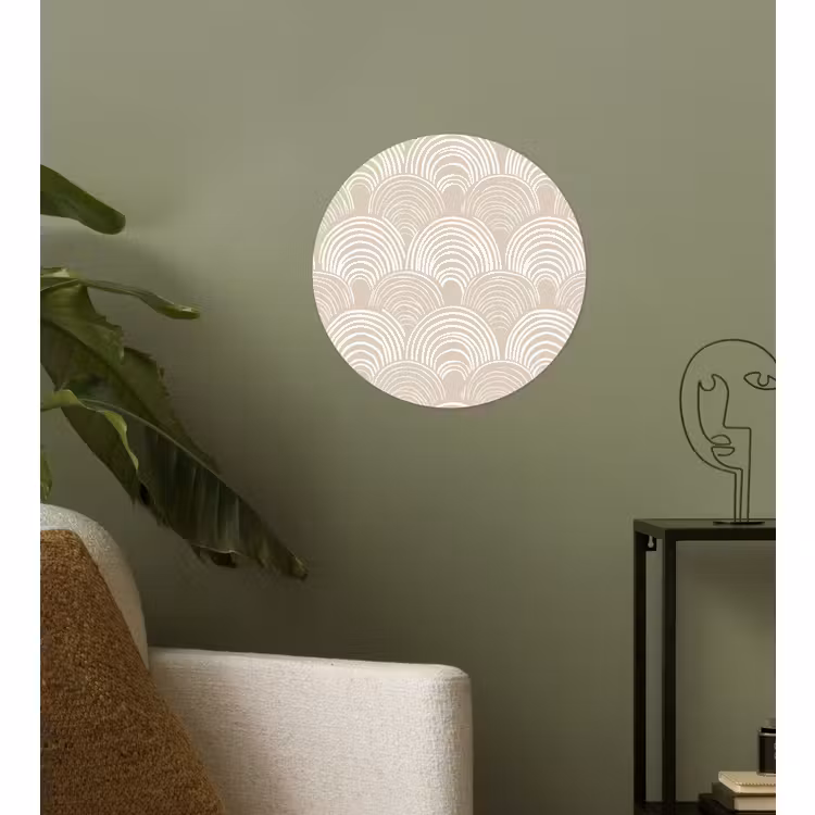 Papier peint rond - Ondes - Texture - Beige — 3