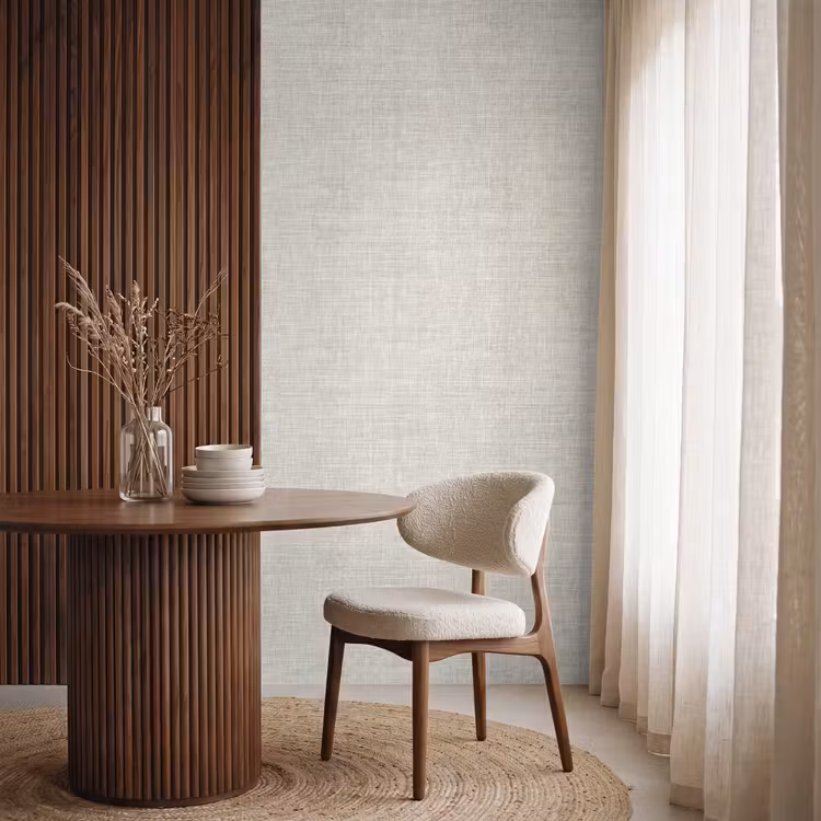Papier peint - Lin - Texture - Beige — 4
