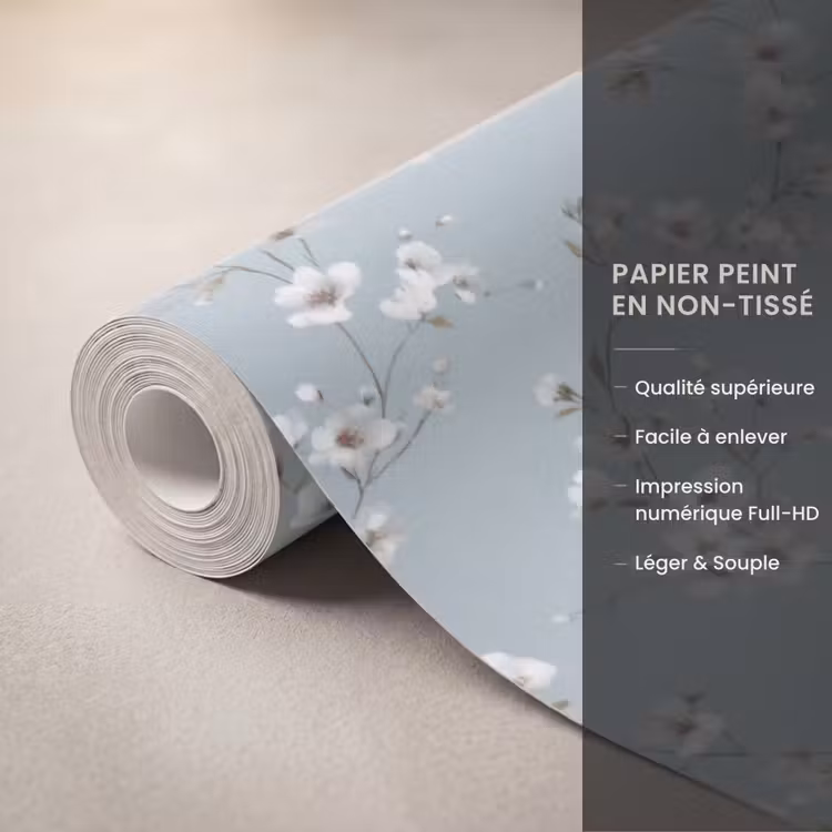 Papier peint - Classique - Fleurs - Bleu — 3