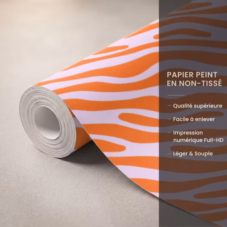 Papier peint - Rayures - Dynamique - Orange — 3