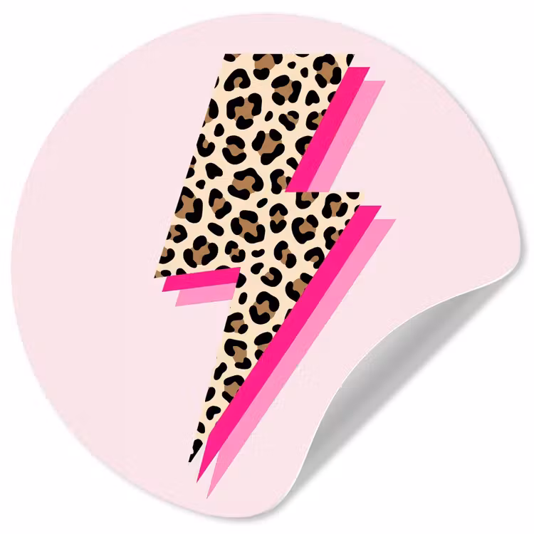 Papier peint rond - Pois - Rose - Eclair — 1