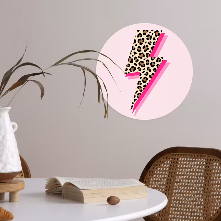 Papier peint rond - Pois - Rose - Eclair — 4