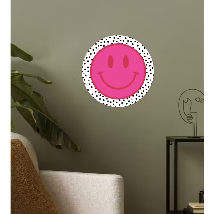 Papier peint rond - Smiley - Rose - Points — 3