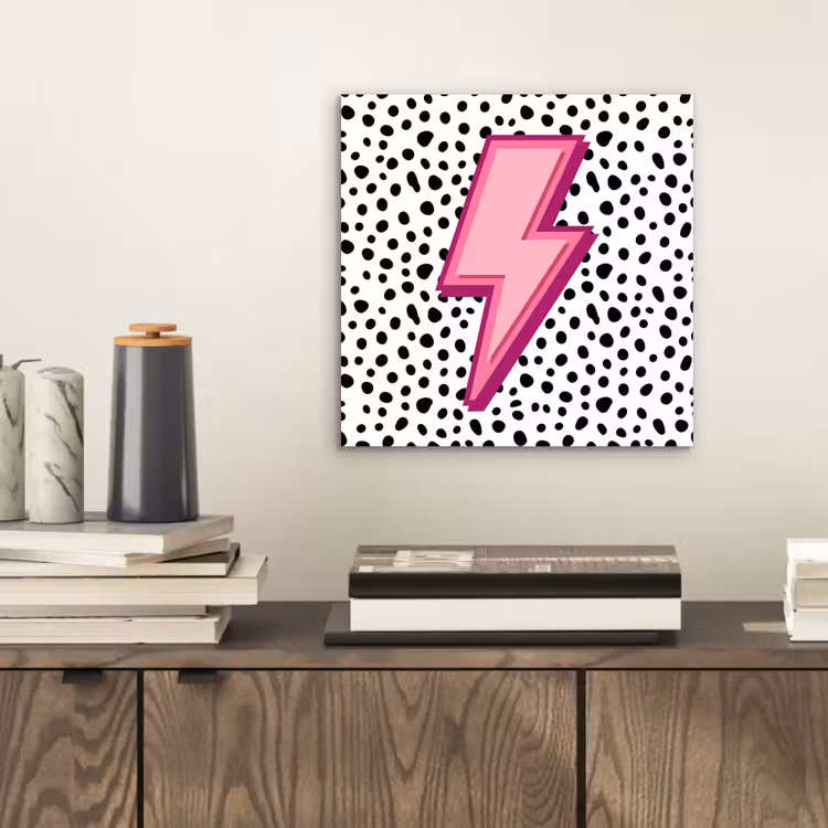 Peinture sur aluminium - Éclair - Rose - Points — 2