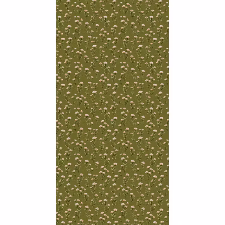 Papier peint - Rustique - Fleurs - Vert — 2