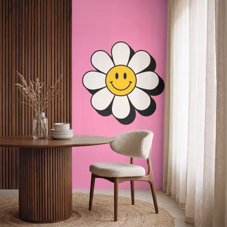 Papier peint - Smiley - Fleur - Rose — 4