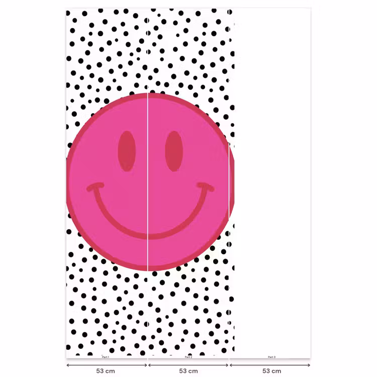 Papier peint - Smiley - Rose - Points — 6