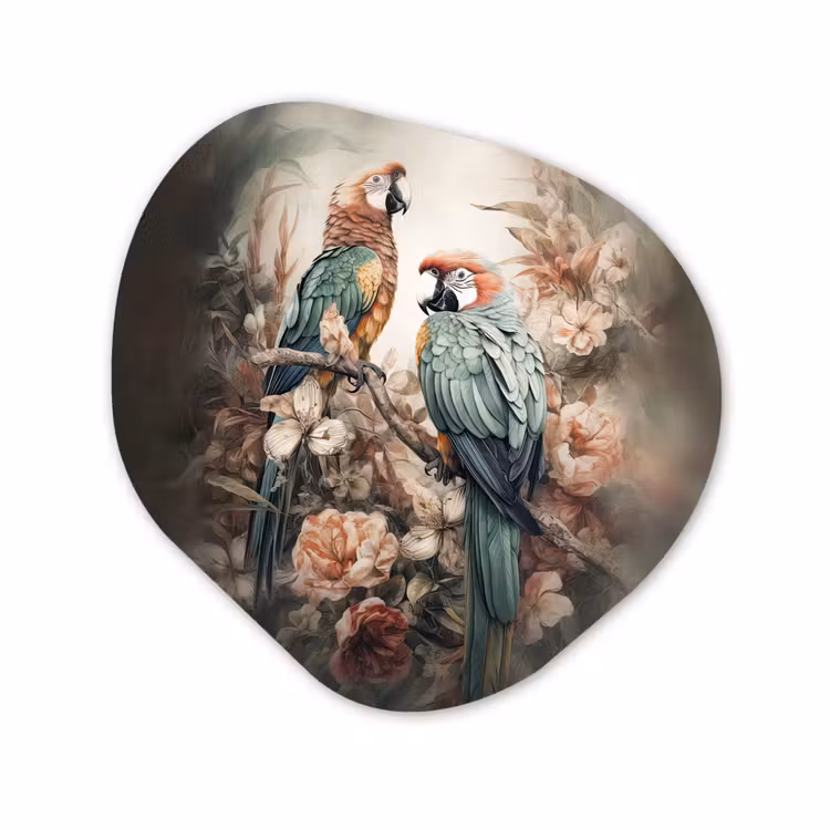 Forme organique - Forex - Perroquets - Oiseaux - Nature - Fleurs — 1